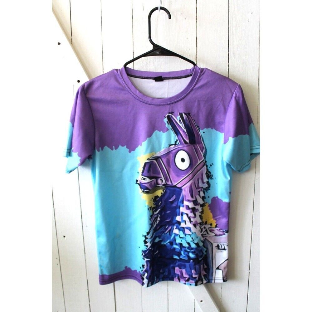 Mine Craft Boys Llama Short Sleeve Shirt  - Size 5